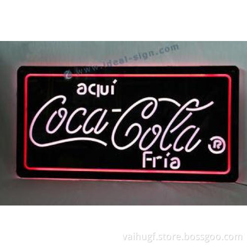 Acrylic Custom Led Neon Sign / Coca Cola Light Signs Boards